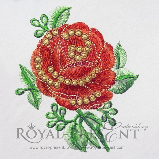 Machine Embroidery Design Rose