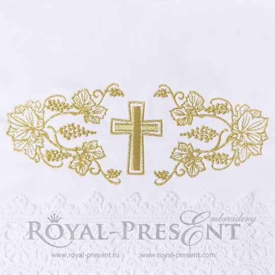 Grapes Machine Embroidery Design with Cross Grapes Machine Embroidery Design with Cross