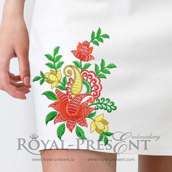 Machine Embroidery Design Indian flowers Machine Embroidery Design Indian flowers