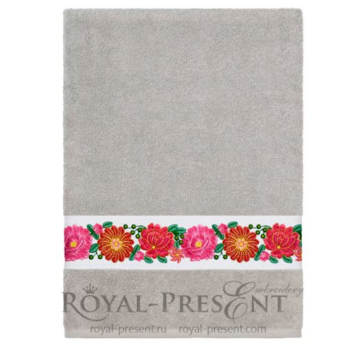 Machine Embroidery Design Beautiful border of flowers