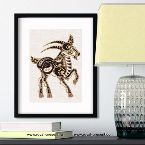 Machine Embroidery Design Goat Chinese horoscope animal sign Machine Embroidery Design Goat Chinese horoscope animal sign