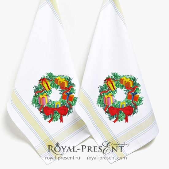 Christmas Wreath Machine Embroidery Design