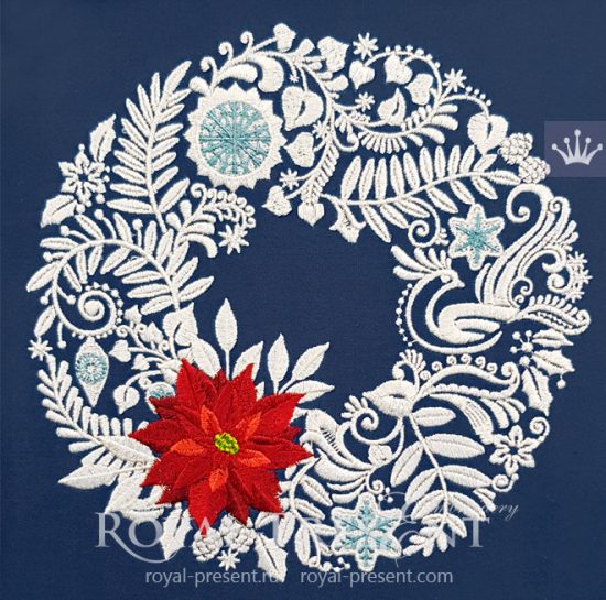 Machine Embroidery Design Christmas Wreath Machine Embroidery Design Christmas Wreath