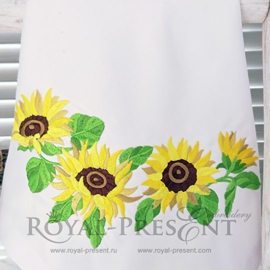 Machine Embroidery Design Sunflowers garland Machine Embroidery Design Sunflowers garland