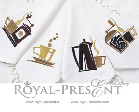 Machine Embroidery Design Coffee set Machine Embroidery Design Coffee set