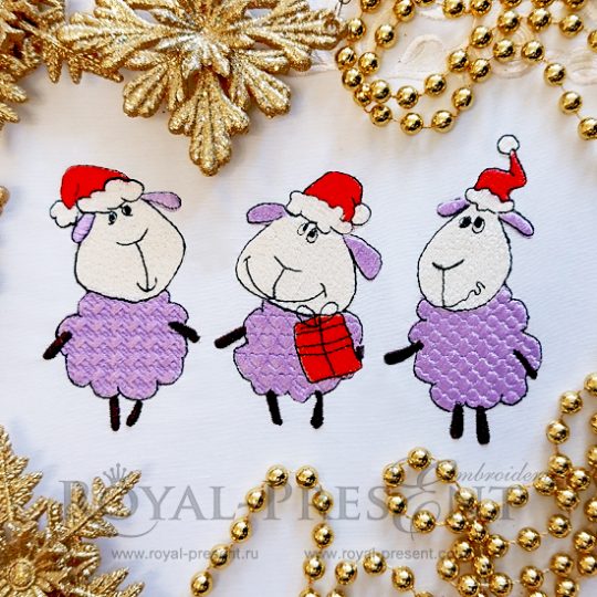 Machine Embroidery Design Christmas Lambs Machine Embroidery Design Christmas Lambs