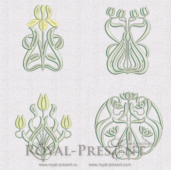 Art Nouveau Machine Embroidery Designs
