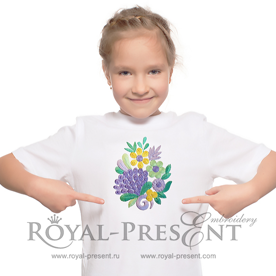 Free Machine Embroidery Design Exotic bouquet of flowers