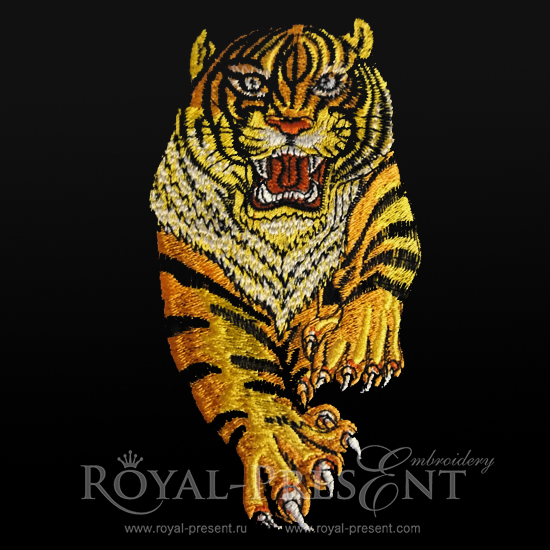 Machine Embroidery Design Running Tiger Machine Embroidery Design Running Tiger