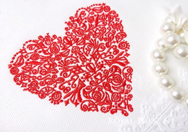 Machine Embroidery Design Red St. Valentine’s Hearts Red Heart Machine Embroidery Design Be my Valentine