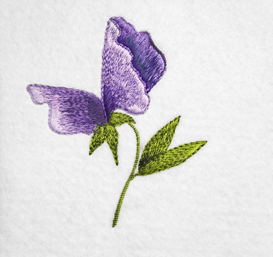 Sweet Pea Free Machine Embroidery Design
