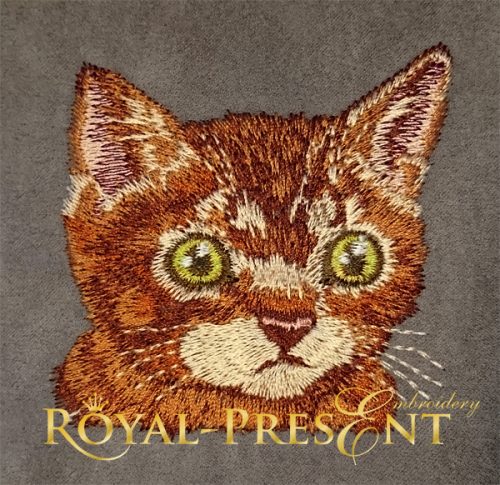 Machine Embroidery Design Red Pocket Cat