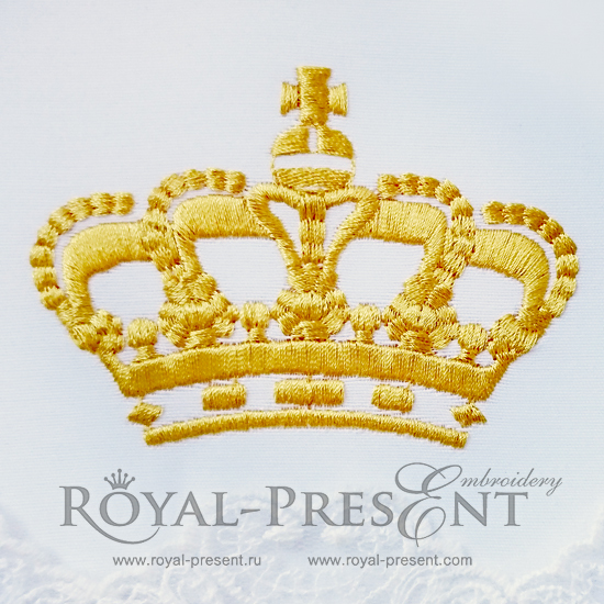 Gold crown free embroidery design by Royal Present