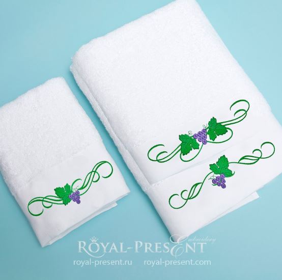 Grapes machine embroidery designs set
