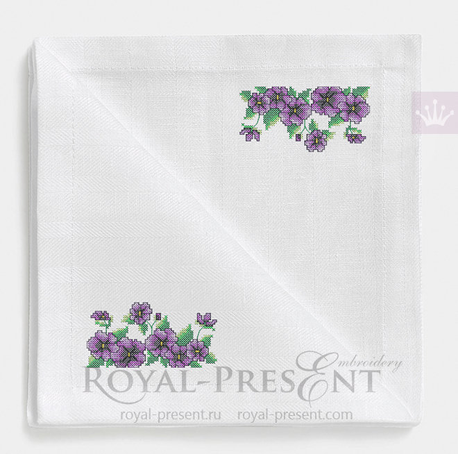 Purple flowers Cross-stitch Machine embroidery design Purple flowers Cross-stitch Machine embroidery design