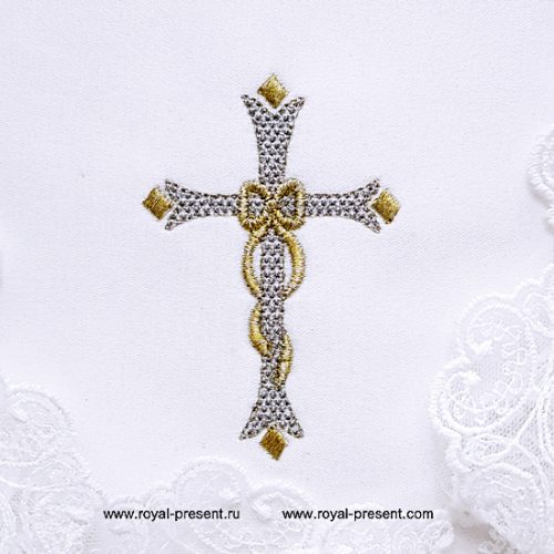 Machine Embroidery Design Cross with bow Machine Embroidery Design Cross with bow