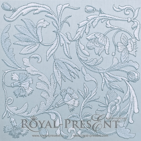 Machine Embroidery Design Vintage floral decor