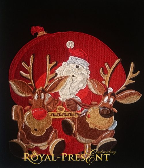 Machine Embroidery Design Santa carries gifts Machine Embroidery Design Santa carries gifts