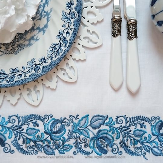 Machine Embroidery Design Gzhel Border Machine Embroidery Design Gzhel Border