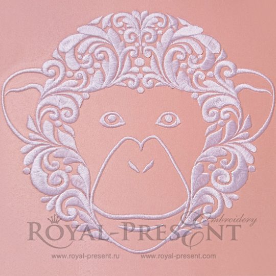 Machine Embroidery Design Ornamental decorative monkey Machine Embroidery Design Ornamental decorative monkey