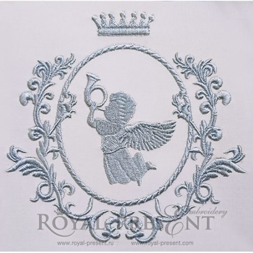 Blue Monogram Blank Embroidery Design