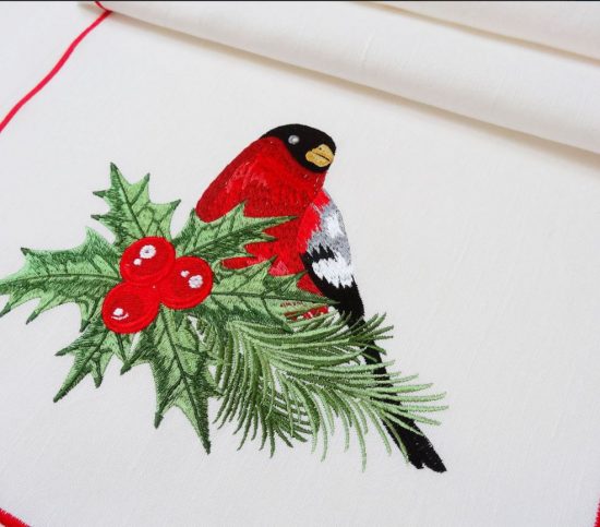 Machine Embroidery Design Red Bullfinch Machine Embroidery Design Red Bullfinch