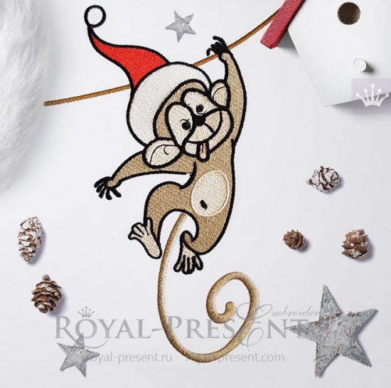 Machine Embroidery Design Funny Monkey