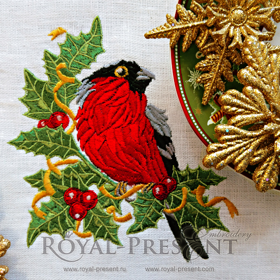 Bullfinch Machine Embroidery Design Bullfinch Machine Embroidery Design