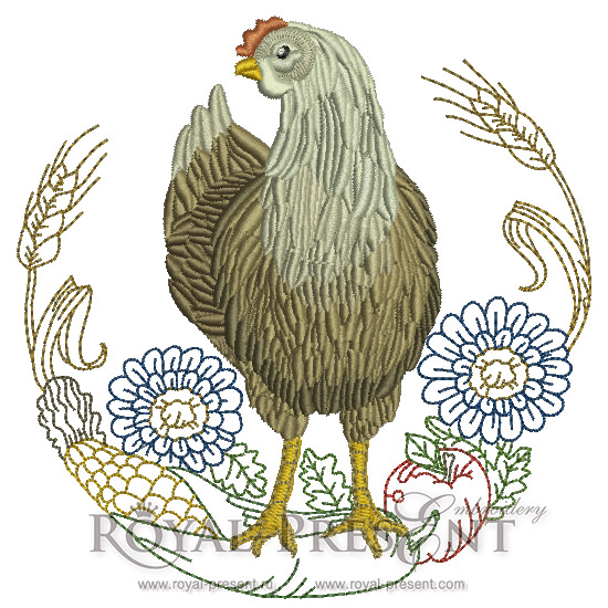 Machine Embroidery Design Circular Hen Machine Embroidery Design Circular Hen
