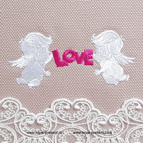 Machine Embroidery Design Silhouette Cupids