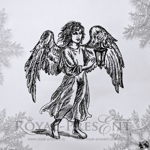 Machine Embroidery Design Angel with lantern Machine Embroidery Design Angel with lantern