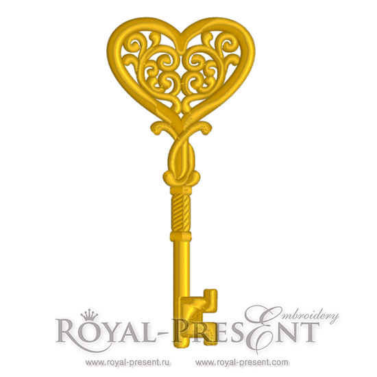 Machine Embroidery Design Gold key Machine Embroidery Design Gold key - 2 sizes