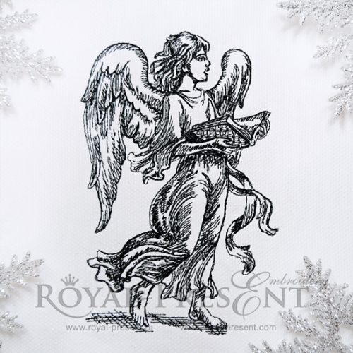 Christmas Machine Embroidery Design Singing Angel Christmas Machine Embroidery Design Singing Angel
