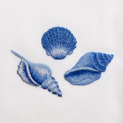 Seashell embroidery designs