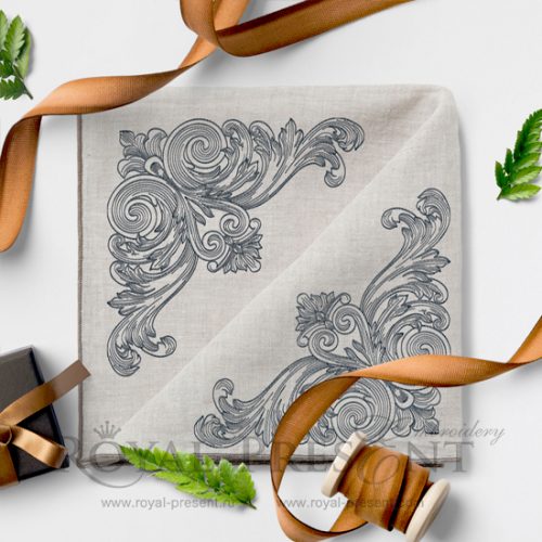 Machine Embroidery Design Vintage Decoration corner