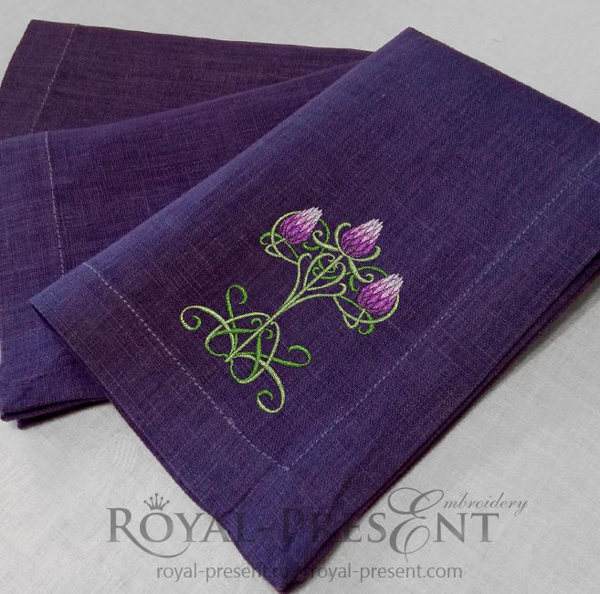 Machine Embroidery Design Thistle Crest