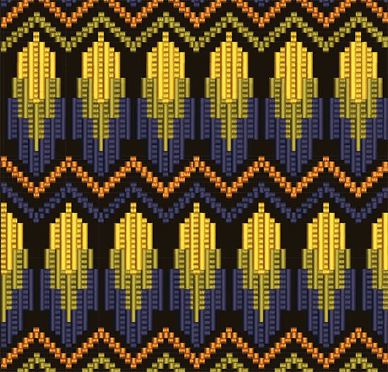 Machine Embroidery Design Bargello style