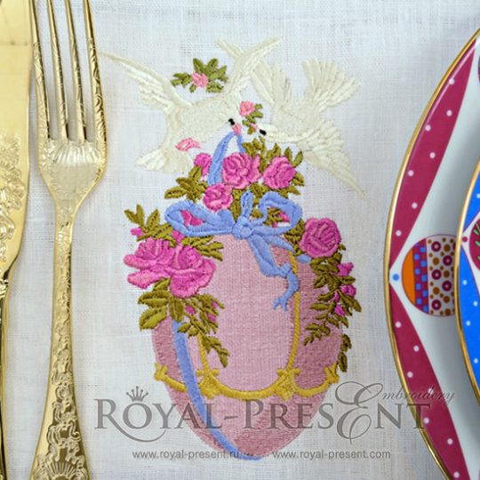 Machine Embroidery Design Doves & Easter egg