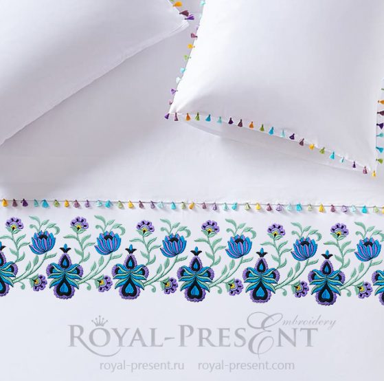 Machine Embroidery Design Orchid Border