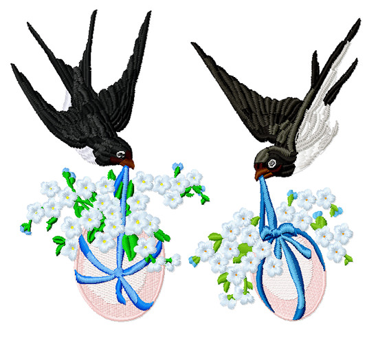 Machine Embroidery Designs Two swallows Machine Embroidery Designs Two swallows