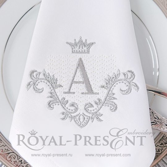 Machine Embroidery Design Vintage Baroque monogram frame