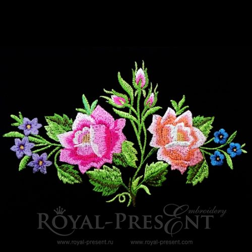 Machine Embroidery Design Polish Folk Roses