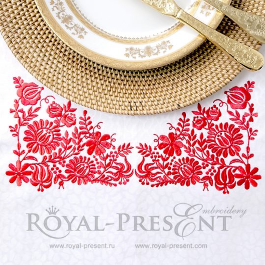 Machine Embroidery Design Red Hungarian folk art Machine Embroidery Design Red Hungarian folk art