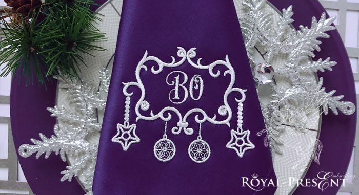 Free Machine Embroidery Design Christmas Monogram Blank Free Machine Embroidery Design Christmas Monogram Blank