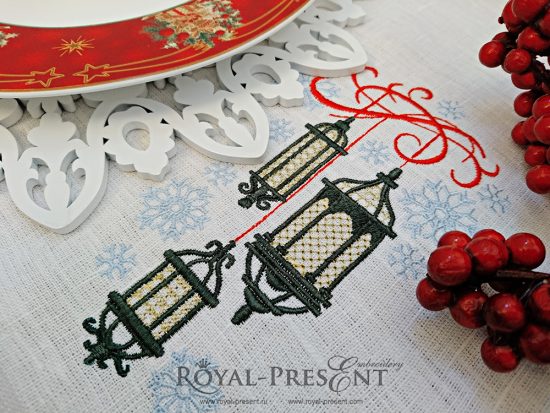 Machine Embroidery Design Christmas lanterns