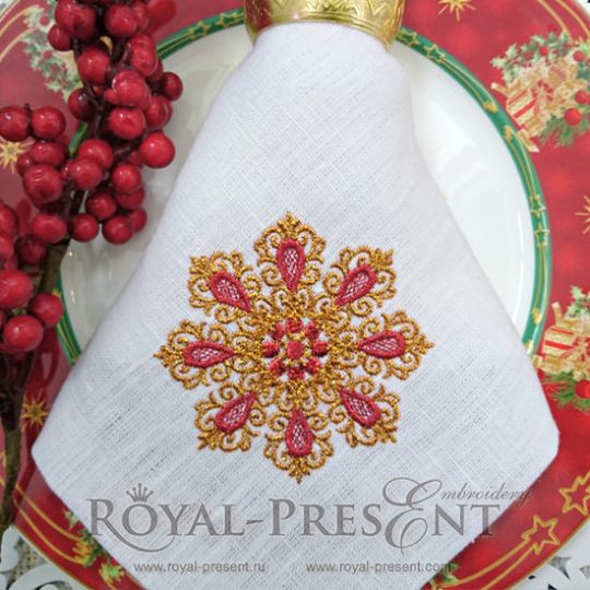 Christmas Shining Snowflake Machine Embroidery Design