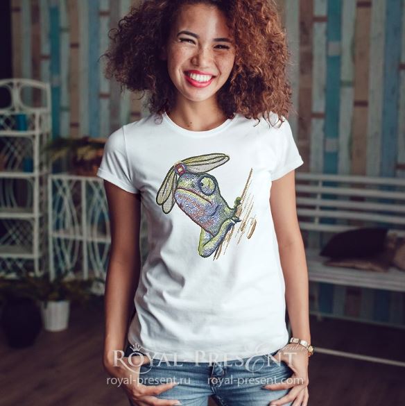 Machine embroidery design Chameleon