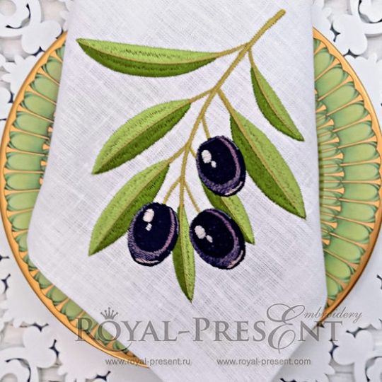 Machine Embroidery Design Black Olives