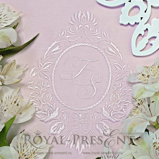 Machine Embroidery Design Damask monogram Blank Machine Embroidery Design Damask monogram Blank