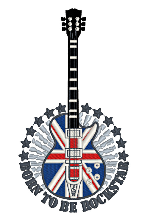 Machine Embroidery Design Born to be rock star Machine Embroidery Design Born to be rock star